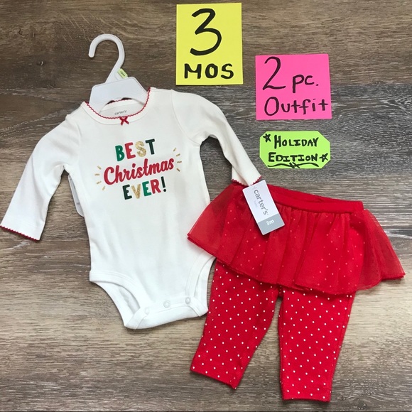 Carter's Other - 🎄NWT Carter’s Girls 3 Month 2pc Christmas Outfit